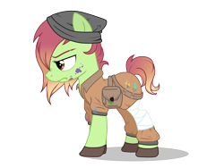 Size: 8000x6000 | Tagged: safe, artist:elskafox, imported from derpibooru, oc, oc only, oc:artline, the cutie re-mark, absurd resolution, alternate timeline, bandage, clothes, crystal war timeline, simple background, solo, transparent background, vector