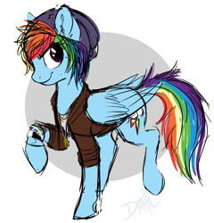 Size: 1102x1148 | Tagged: safe, artist:13brokenheart13, artist:starcutx, imported from derpibooru, rainbow dash, pegasus, pony, chloe price, clothes, cosplay, costume, cute, dashabetes, female, life is strange, mare, rainbow dash always dresses in style, solo