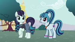 Size: 1024x576 | Tagged: safe, artist:3d4d, imported from derpibooru, coloratura, sonata dusk, the mane attraction, ponified, rara, vector