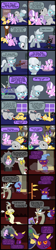 Size: 2000x8953 | Tagged: safe, artist:magerblutooth, imported from derpibooru, diamond tiara, discord, silver spoon, oc, oc:dazzle, oc:iggy, oc:il, oc:imperius, oc:peal, cat, dog, imp, pony, comic:diamond and dazzle, candle, clock, collar, comic, cookie, food, glasses, horns, hug, knife, sleepover, television