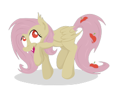 Size: 5298x3988 | Tagged: safe, artist:patchnpaw, imported from derpibooru, fluttershy, bat pony, pony, apple, fangs, female, flutterbat, food, sneaky, solo