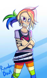 Size: 360x600 | Tagged: safe, artist:mariogamesandenemies, imported from derpibooru, rainbow dash, human, female, humanized, nail polish, solo