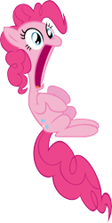 Size: 7583x15065 | Tagged: safe, artist:intbrony, imported from derpibooru, pinkie pie, pony, griffon the brush off, .svg available, absurd resolution, female, open mouth, simple background, solo, transparent background, vector
