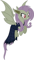 Size: 4532x8000 | Tagged: safe, artist:rasterize, artist:speedox12, imported from derpibooru, fluttershy, bat pony, pony, scare master, absurd resolution, clothes, costume, dress, female, flutterbat, flutterbat costume, flying, nightmare night costume, simple background, solo, transparent background, vector