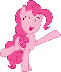 Size: 5104x6000 | Tagged: safe, artist:slb94, imported from derpibooru, pinkie pie, absurd resolution, cute, diapinkes, excited, female, happy, open mouth, raised hoof, simple background, solo, stretching, transparent background, vector