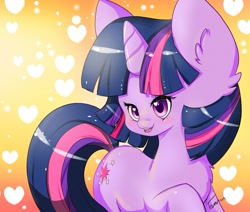 Size: 1139x965 | Tagged: safe, artist:teranen, imported from derpibooru, twilight sparkle, colored pupils, ear fluff, faic, female, heart eyes, impossibly large ears, solo, wingding eyes, woll smoth