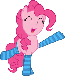 Size: 5107x6000 | Tagged: safe, artist:slb94, imported from derpibooru, pinkie pie, absurd resolution, clothes, cute, diapinkes, female, simple background, socks, solo, striped socks, transparent background, vector