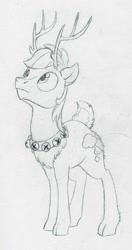 Size: 706x1339 | Tagged: safe, artist:quartz-poker, imported from derpibooru, oc, oc only, oc:ponder, deer, reindeer, looking up, species swap