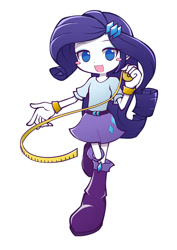 Size: 848x1200 | Tagged: safe, artist:hashioaryut, imported from derpibooru, rarity, equestria girls, female, measuring tape, puyo puyo, solo, style emulation