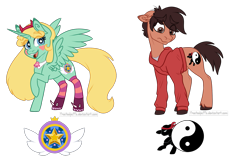Size: 1507x973 | Tagged: safe, artist:frostedpuffs, imported from derpibooru, cutie mark, marco diaz, ponified, simple background, star butterfly, star vs the forces of evil, transparent background