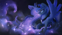 Size: 7680x4320 | Tagged: safe, artist:darkflame75, imported from derpibooru, princess luna, alicorn, pony, commission, female, mare, signature, solo, spread wings