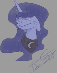 Size: 627x804 | Tagged: safe, artist:liracrown, imported from derpibooru, princess luna, disapproval, female, portrait, sketch, solo
