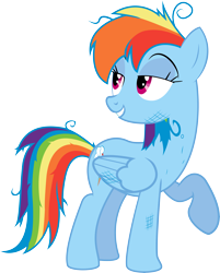Size: 11807x14700 | Tagged: safe, artist:mrcabezon, imported from derpibooru, rainbow dash, .ai available, .svg available, absurd resolution, bedroom eyes, dirty, female, messy mane, show accurate, simple background, solo, transparent background, vector