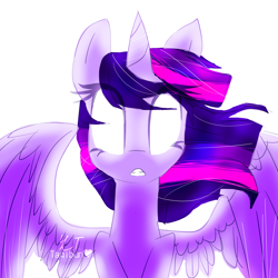 Size: 2580x2580 | Tagged: safe, artist:sugaryumyum, imported from derpibooru, twilight sparkle, alicorn, pony, female, glowing eyes, mare, solo, twilight sparkle (alicorn)