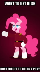 Size: 281x499 | Tagged: safe, imported from derpibooru, pinkie pie, pony, futurama, image macro, meme, ponies, zapp brannigan