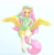 Size: 2834x2894 | Tagged: safe, artist:unousaya, imported from derpibooru, fluttershy, pony, semi-anthro, arm hooves, bipedal, butt wings, clothes, female, hat, simple background, socks, solo, spread wings, thigh highs, uniform ribbon