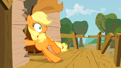 Size: 1366x768 | Tagged: safe, imported from derpibooru, screencap, applejack, the show stoppers, female, solo