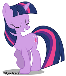 Size: 2604x3000 | Tagged: dead source, safe, artist:brony-works, imported from derpibooru, twilight sparkle, pony, unicorn, eyes closed, female, mare, raised hoof, simple background, smiling, solo, transparent background