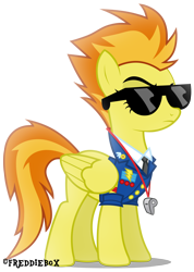 Size: 2130x3000 | Tagged: safe, artist:brony-works, imported from derpibooru, spitfire, pegasus, pony, clothes, female, show accurate, simple background, solo, sunglasses, transparent background, uniform, vector, whistle, wonderbolts dress uniform