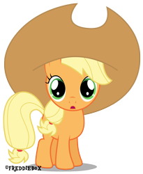 Size: 2457x3000 | Tagged: safe, artist:brony-works, imported from derpibooru, applejack, cute, filly, hat, jackabetes