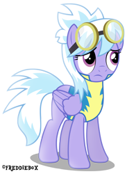 Size: 2196x3000 | Tagged: safe, artist:brony-works, imported from derpibooru, cloudchaser, female, goggles, simple background, solo, transparent background, vector, wonderbolt trainee uniform