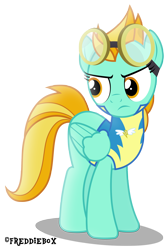 Size: 2020x3000 | Tagged: safe, artist:brony-works, imported from derpibooru, lightning dust, female, goggles, simple background, solo, transparent background, vector, wonderbolt trainee uniform