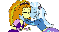 Size: 1201x665 | Tagged: safe, artist:ktd1993, imported from derpibooru, adagio dazzle, trixie, equestria girls, female, lesbian, shipping, simple background, triagio