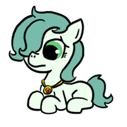 Size: 400x400 | Tagged: safe, artist:ficficponyfic, imported from derpibooru, oc, oc only, oc:emerald jewel, earth pony, pony, colt quest, blank flank, child, colored, colt, cyoa, explicit source, foal, male, resting, solo