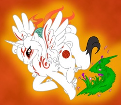 Size: 1060x922 | Tagged: safe, artist:akuoreo, imported from derpibooru, alicorn, pony, amaterasu, okami, ponified, solo