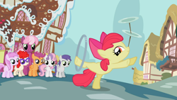 Size: 1366x768 | Tagged: safe, imported from derpibooru, screencap, apple bloom, cheerilee, piña colada, scootaloo, sweetie belle, tornado bolt, twist, earth pony, pegasus, pony, unicorn, the cutie pox, adorabloom, cute, cutie mark crusaders, female, filly, glasses, mare, open mouth, piña cutelada, raised leg, smiling