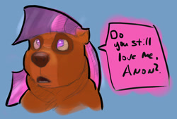 Size: 1077x727 | Tagged: safe, artist:post-it, imported from derpibooru, twilight sparkle, oc, bear, bearified, brother bear, colored sketch, implied anon, sketch, species swap, spell gone wrong, transformation