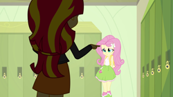 Size: 1920x1080 | Tagged: safe, imported from derpibooru, fluttershy, sunset shimmer, equestria girls