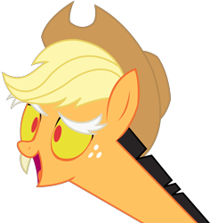 Size: 3600x3675 | Tagged: safe, artist:sketchmcreations, imported from derpibooru, applejack, discord, what about discord?, applecord (fusion), cowboy hat, female, hat, open mouth, simple background, solo, stetson, transparent background, vector