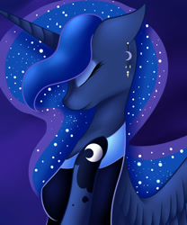 Size: 2500x3000 | Tagged: safe, artist:midfire, imported from derpibooru, princess luna, anthro, eyes closed, female, profile, solo