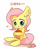 Size: 800x1000 | Tagged: safe, artist:joycall6, imported from derpibooru, fluttershy, chipmunk, acorn, blushing, ear fluff, female, heart, korean, simple background, sitting, solo, species swap