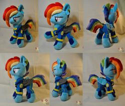 Size: 2396x2035 | Tagged: safe, artist:ketika, imported from derpibooru, rainbow dash, alternate timeline, apocalypse dash, crystal war timeline, irl, photo, plushie, solo, torn ear