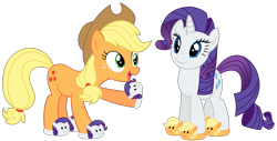 Size: 1663x846 | Tagged: safe, artist:s.guri, artist:sikander, artist:sketchmcreations, artist:slb94, imported from derpibooru, applejack, rarity, applejack slippers, clothes, dashie slippers, female, lesbian, rarijack, rarity slippers, shipping, simple background, slippers, smiling, transparent background, vector