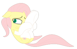 Size: 2707x1735 | Tagged: safe, artist:mr-degration, imported from derpibooru, fluttershy, alternate hairstyle, blushing, clothes, female, ponytail, simple background, socks, solo, transparent background, white socks