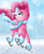 Size: 900x1100 | Tagged: safe, artist:chanceyb, imported from derpibooru, pinkie pie, pony, clothes, female, ice skates, ice skating, scarf, solo, winter