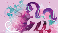 Size: 3840x2160 | Tagged: safe, artist:spacekitty, deleted from derpibooru, imported from derpibooru, starlight glimmer, pony, unicorn, the cutie map, abstract, cutie mark, female, mare, minimalist, modern art, s5 starlight, silhouette, solo, staff, staff of sameness, wallpaper