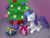 Size: 1280x960 | Tagged: safe, artist:mkogwheel, imported from derpibooru, rarity, christmas, christmas lights, christmas tree, deck the halls, female, it's a pony kind of christmas, present, solo, tree