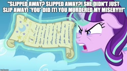 Size: 800x450 | Tagged: safe, imported from derpibooru, starlight glimmer, the cutie re-mark, annie wilkes, image macro, meme, misery