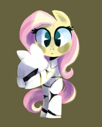 Size: 1200x1500 | Tagged: safe, artist:talonsofwater, imported from derpibooru, fluttershy, crossover, female, finn (star wars), solo, star wars, star wars: the force awakens, stormtrooper