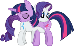 Size: 8192x5115 | Tagged: safe, artist:volodragon, imported from derpibooru, rarity, twilight sparkle, alicorn, pony, absurd resolution, female, hug, mare, sad, twilight sparkle (alicorn)