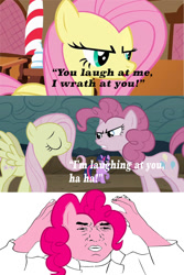 Size: 533x800 | Tagged: safe, imported from derpibooru, fluttershy, pinkie pie, irony