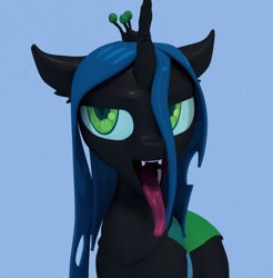 Size: 600x610 | Tagged: dead source, safe, artist:uncommented, imported from derpibooru, queen chrysalis, changeling, changeling queen, 3d, female, long tongue, mawshot, open mouth, solo, tongue out