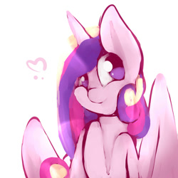 Size: 2000x2000 | Tagged: safe, artist:darkreimbow97, imported from derpibooru, princess cadance, female, heart, simple background, solo