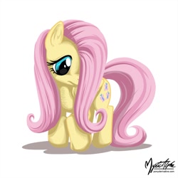 Size: 1000x1000 | Tagged: safe, artist:mysticalpha, imported from derpibooru, fluttershy, pegasus, pony, female, simple background, solo