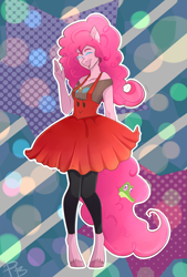 Size: 2000x2965 | Tagged: safe, artist:hfinder, imported from derpibooru, pinkie pie, anthro, clothes, female, solo