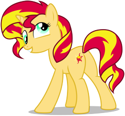 Size: 6500x6000 | Tagged: safe, artist:caliazian, imported from derpibooru, sunset shimmer, pony, unicorn, absurd resolution, derp, female, simple background, solo, transparent background, vector